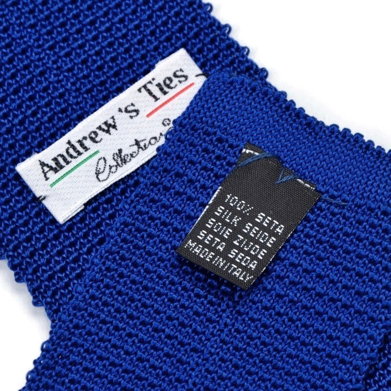 Andrew's Ties Silk Knit Tie Made in Italy - Electric Blue