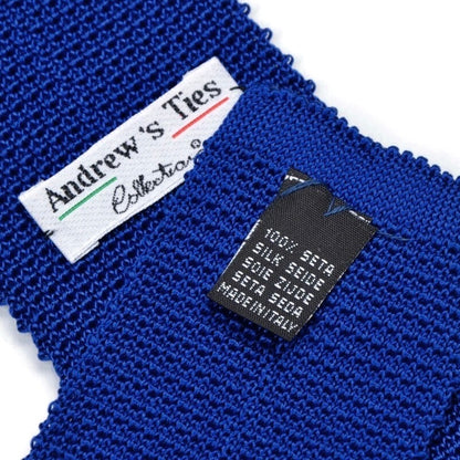 Andrew's Ties Silk Knit Tie Made in Italy - Electric Blue