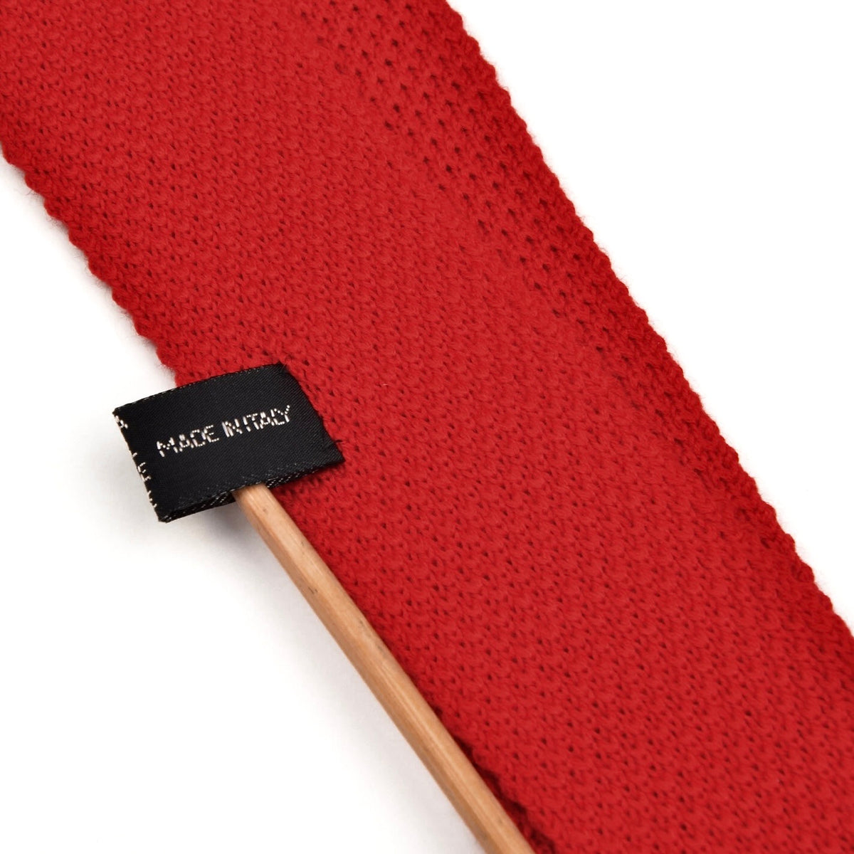 Classic Wool Knit Tie Made in Italy - Red