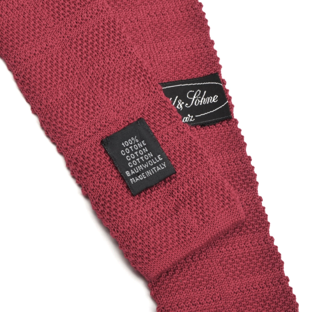 Brühl & Söhne Vintage Knit Tie Made in Italy - Red