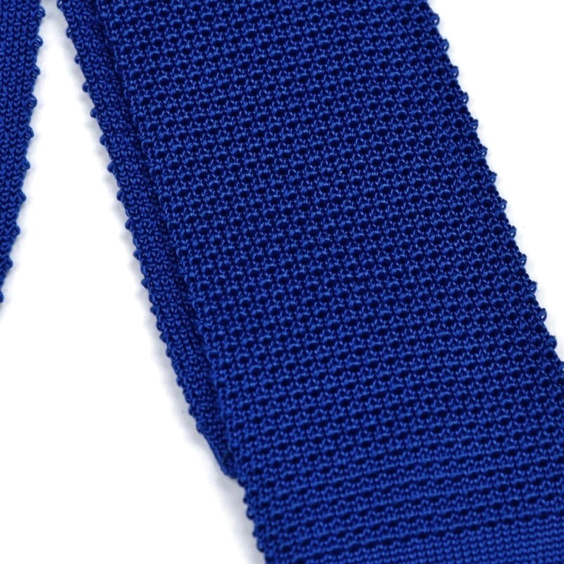 Andrew's Ties Silk Knit Tie Made in Italy - Electric Blue