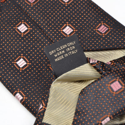 Ermenegildo Zegna Silk Tie ca. 147cm Made in Italy - Brown/Pink