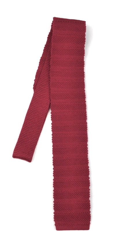 Brühl & Söhne Vintage Knit Tie Made in Italy - Red