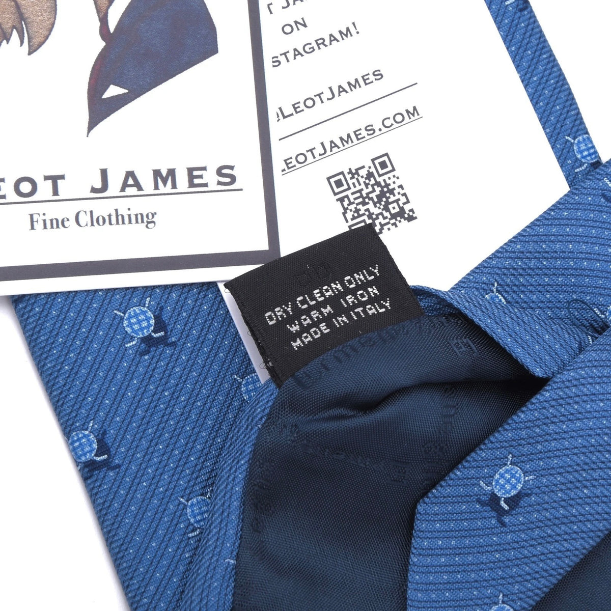 Ermenegildo Zegna for IIHF Hockey Silk Tie Made in Italy - Blue