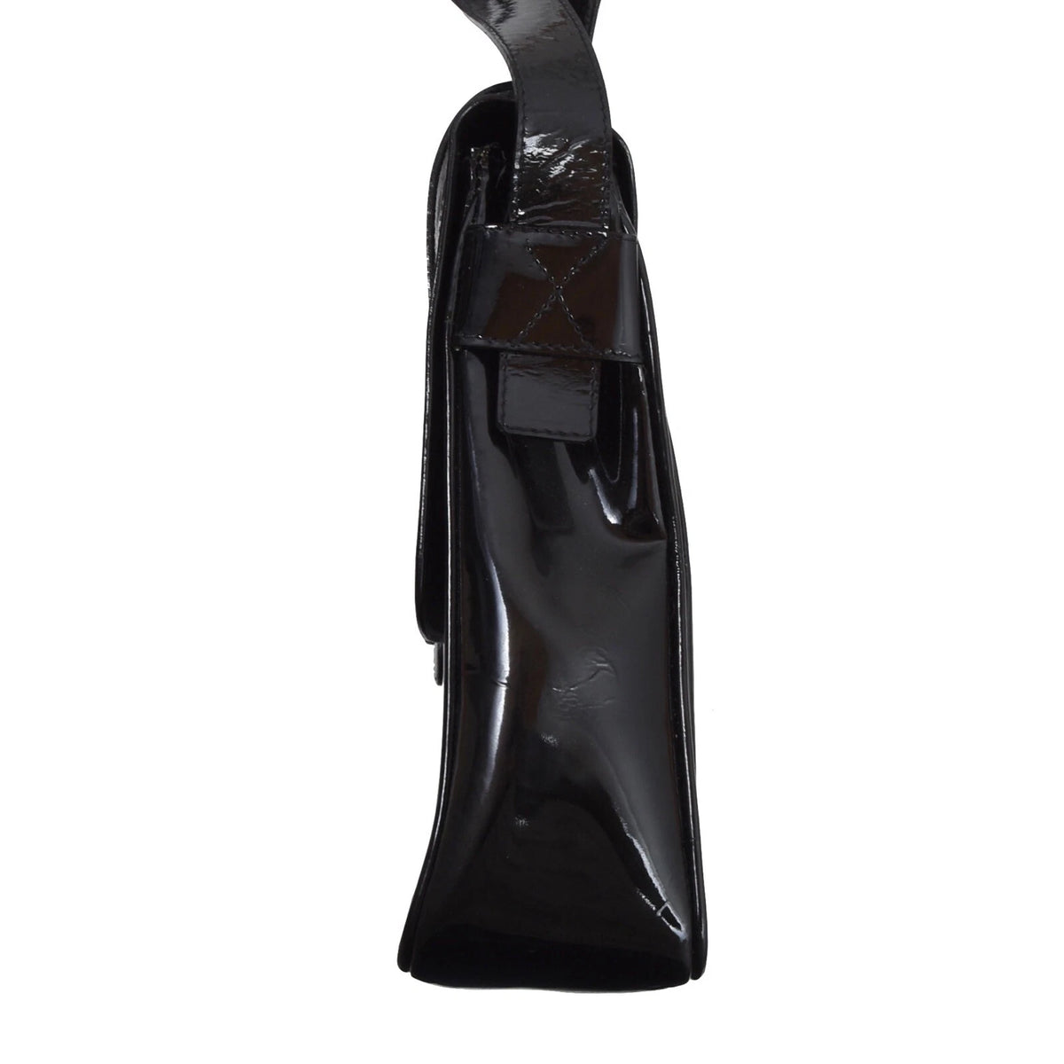 Etienne Aigner Lackleder-Umhängetasche Made in Italy ca. 30 cm – Schwarz