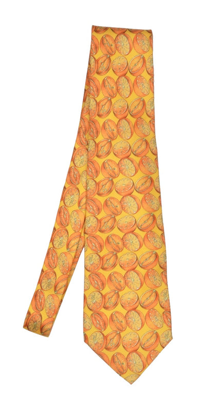 Gucci Orange Print Silk Tie - Orange