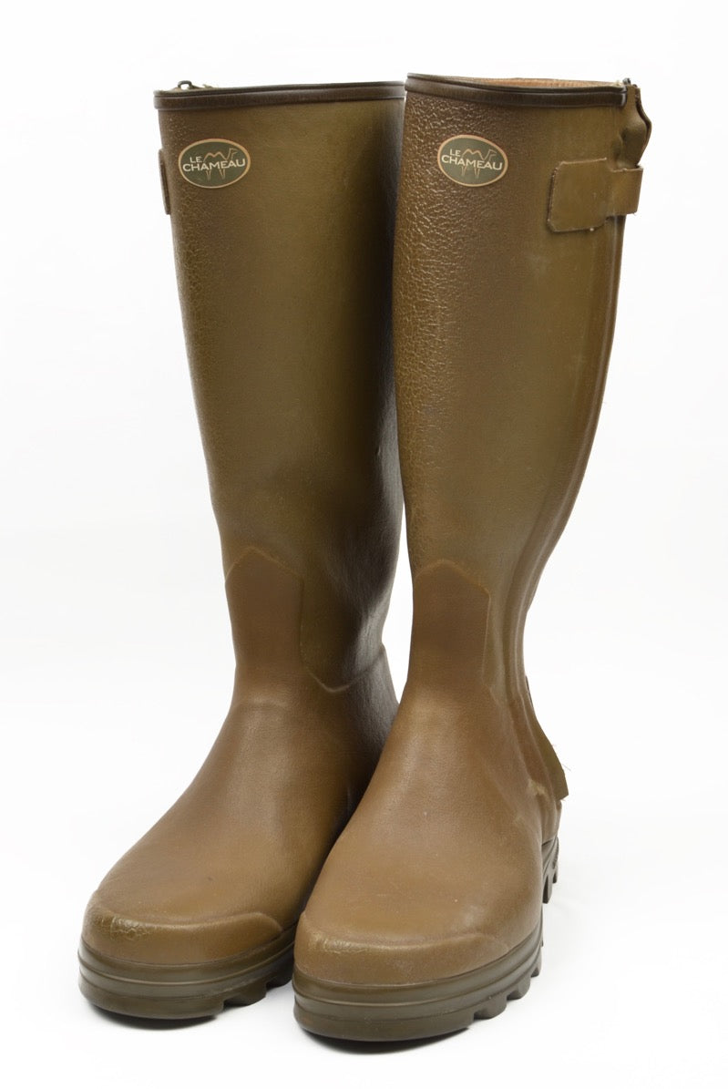 Le Chameau Leather Lined Chasseur Rubber Boots Wellies Size 43