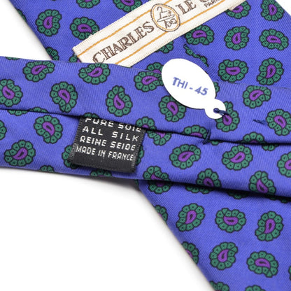 Charles Le Golf Paris Ancient Madder Silk Tie - Violet Paisley