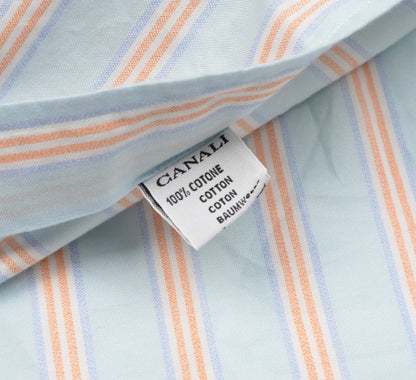 Canali Striped Shirt Size XL - Blue/Orange