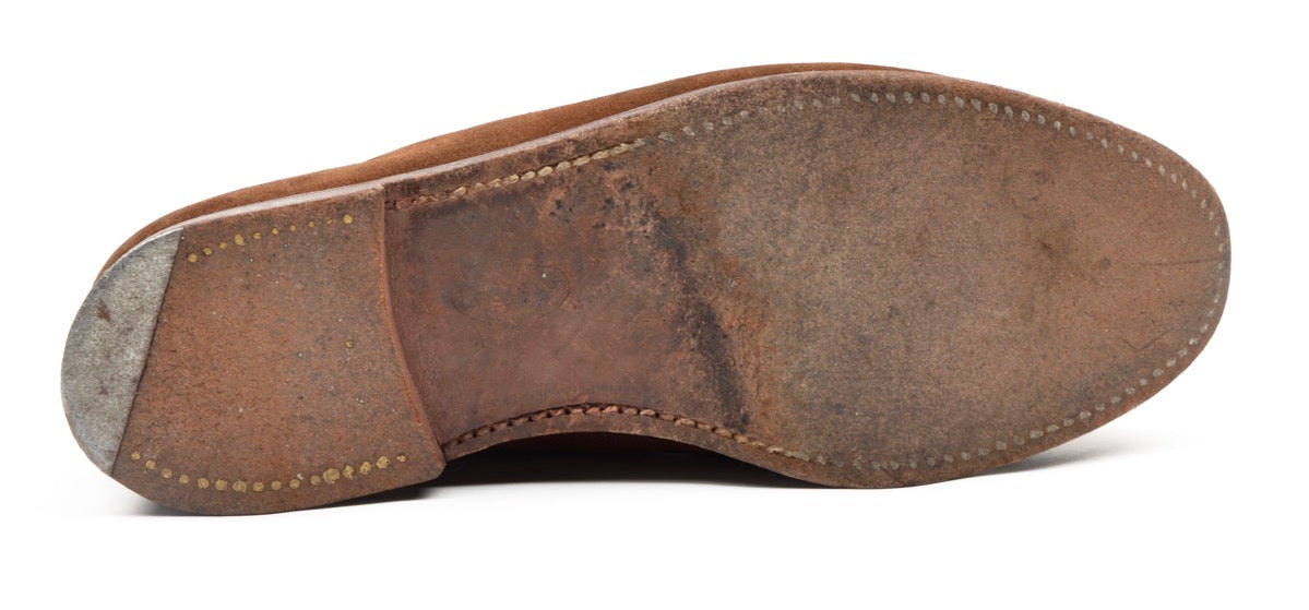 Alt Wien x Crockett & Jones Suede Norweger Split Toe Shoes Size 7E - Tobacco Brown