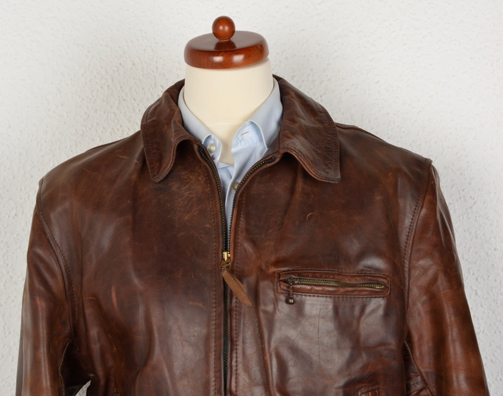 Vintage Aero Leather Front Quarter Horsehide Leather Jacket – Leot 