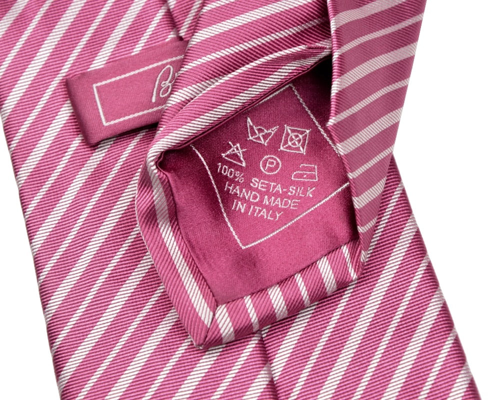 Brioni Striped Tie - Pink