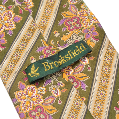 Brooksfield-Krawatte mit Baumwolldruck – Blumenmuster