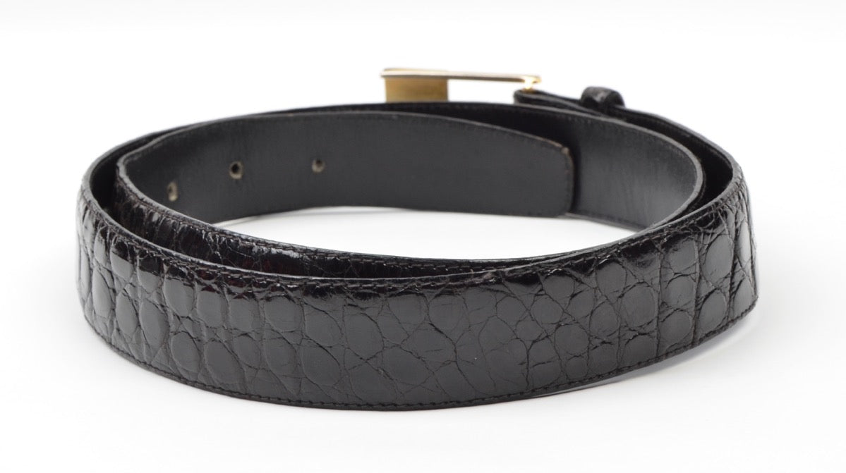 Genuine Crocodile Belt Size 105 - Black