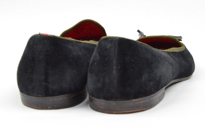 Turnbull &amp; Asser Slipper/Hausschuhe aus Samt Größe ca. 41,5 - Schwarz