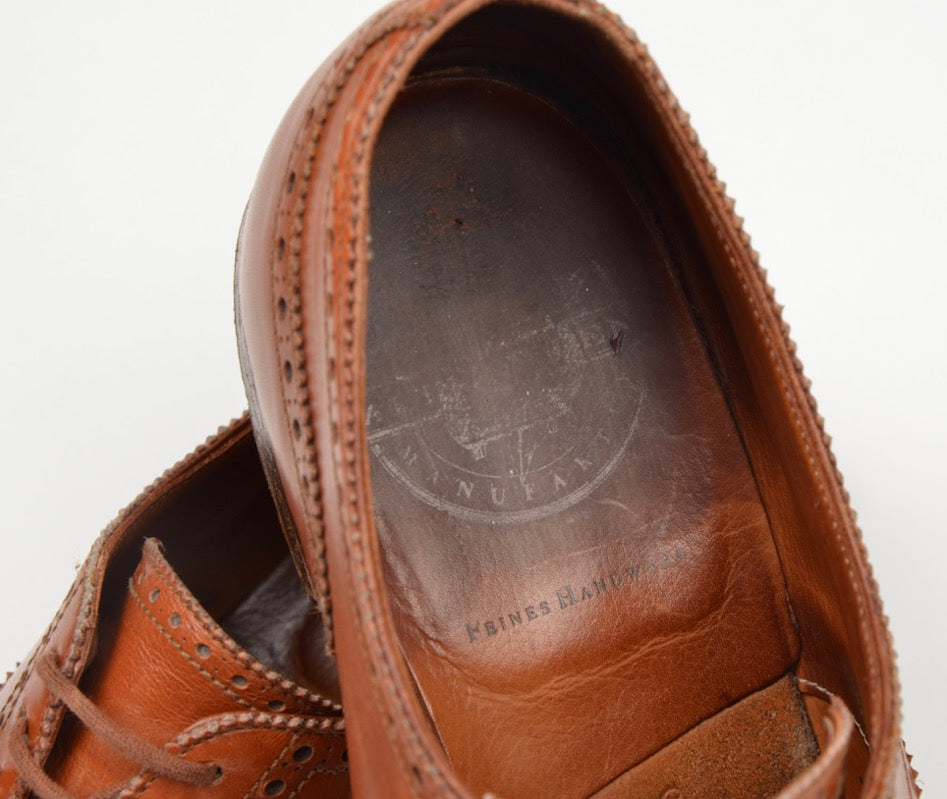 Alt Wien x Crockett & Jones Cap Toe Brogue Shoes Size 8E - Cognac Brown