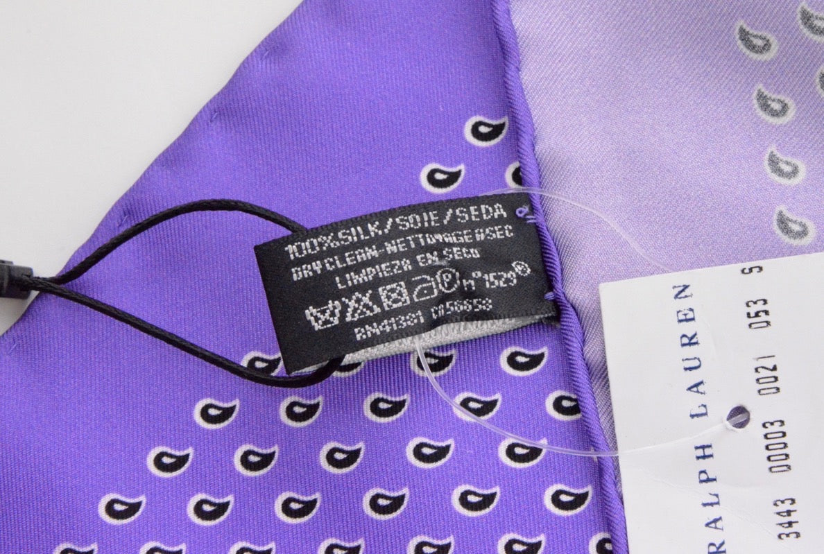 Ralph Lauren Black Label Silk Pocket Square - Lavender