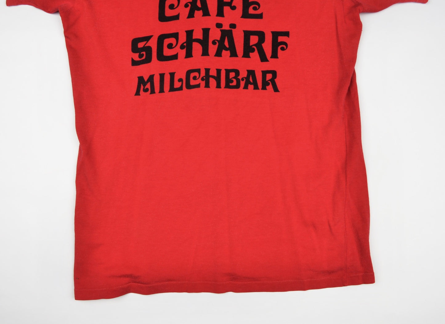 Vintage 70er Jahre Adidas Cafe Schärf Milchbar Trikot Größe D5-6/M - rot