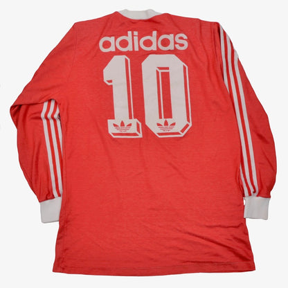 Vintage '80s Adidas #10 & #15 Long Sleeve Jersey Size D7-8/L - Red