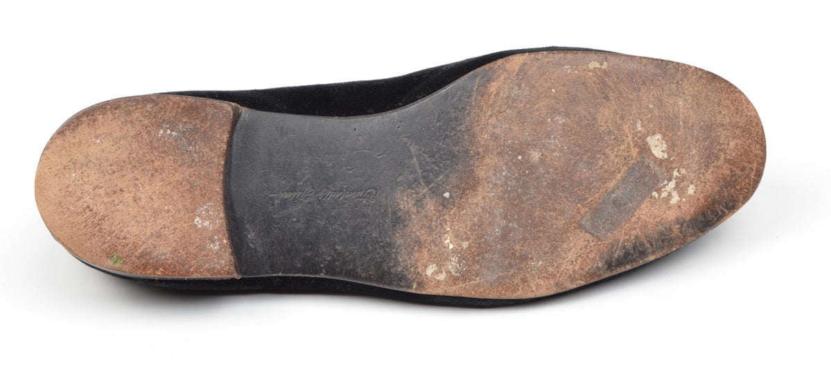 Turnbull &amp; Asser Slipper/Hausschuhe aus Samt Größe ca. 41,5 - Schwarz