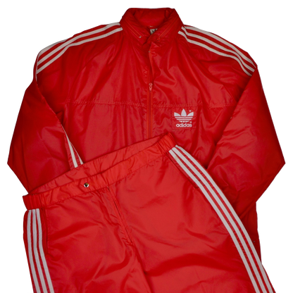 Vintage 80er Jahre Adidas Jogging/Aufwärmanzug Größe 56 - rot