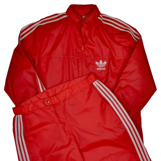 Vintage 80er Jahre Adidas Jogging/Aufwärmanzug Größe 56 - rot