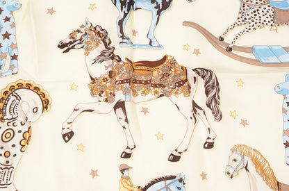 Longchamp Paris Rockinghorse Print Silk Scarf
