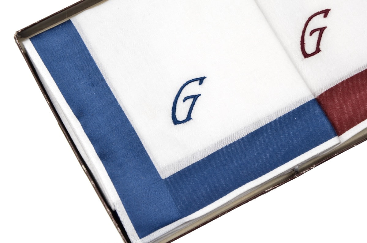 Monogrammed Cotton Handkerchief/Pocket Square - G