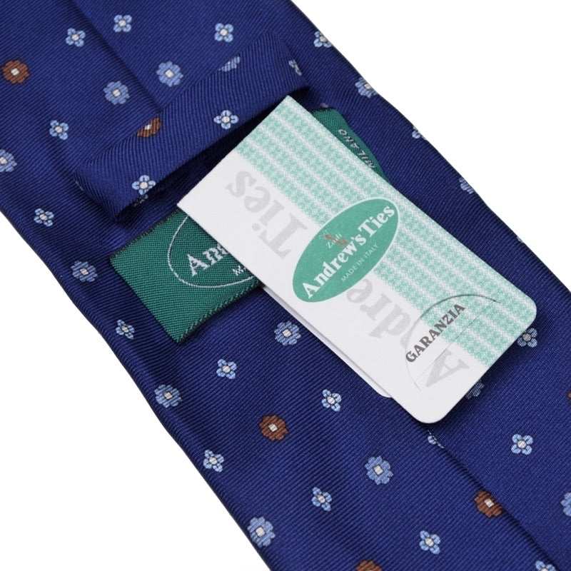 Andrew's Ties Blumendruck-Krawatte – Blau