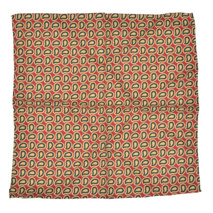 Anonymous Handrolled Paisley Silk Pocket Square - Red, Yellow, Green