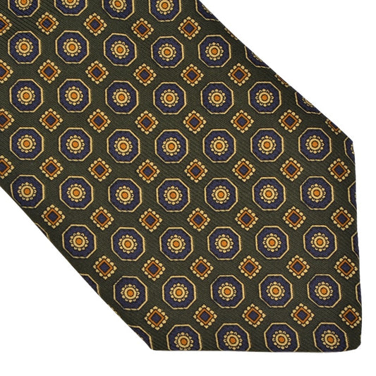 Classic Printed Silk Tie - Green