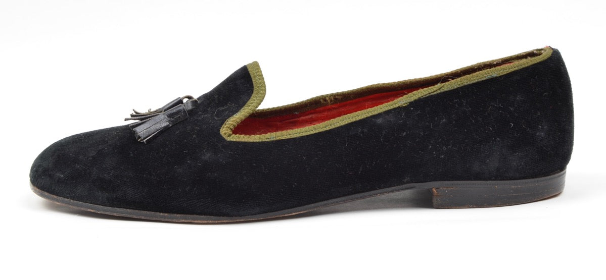 Turnbull & Asser Velvet Slipper/House Shoes Size ca. 41.5 - Black