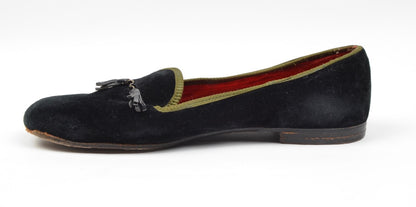 Turnbull & Asser Velvet Slipper/House Shoes Size ca. 41.5 - Black