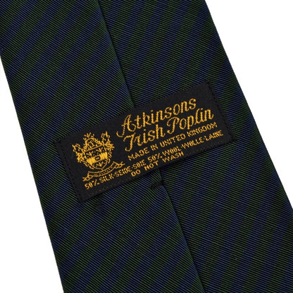 Atkinsons gestreifte Krawatte aus irischer Popeline – Marineblau und Grün
