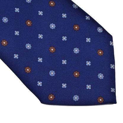 Andrew's Ties Blumendruck-Krawatte – Blau