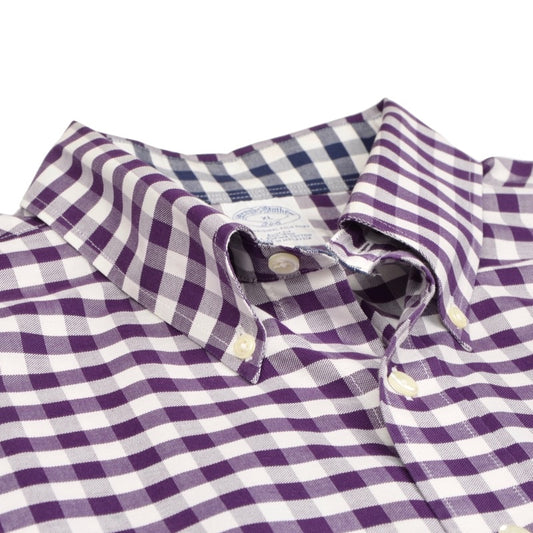 Brooks Brothers Shirt Size XL Slim Fit - Purple Gingham