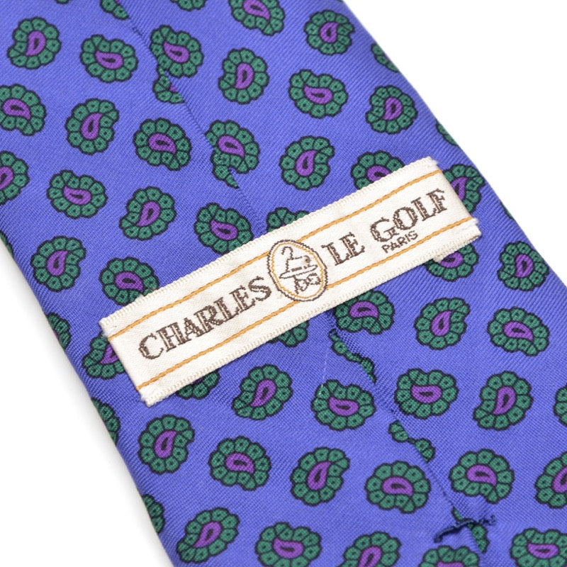 Charles Le Golf Paris Ancient Madder Silk Tie - Violet Paisley