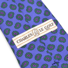 Laden Sie das Bild in den Galerie-Viewer, Charles Le Golf Paris Ancient Krappseidenkrawatte - Violettes Paisley