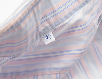 Barba Napoli Dress Shirt Size 41/16  - Pink/White/Blue Stripes