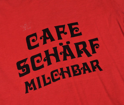 Vintage 70er Jahre Adidas Cafe Schärf Milchbar Trikot Größe D5-6/M - rot