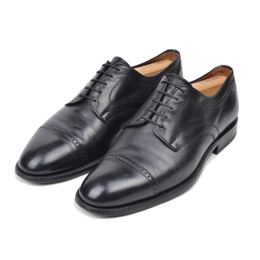 Silvano Mazza Black Cap Toe Shoes Size 9.5 - Black