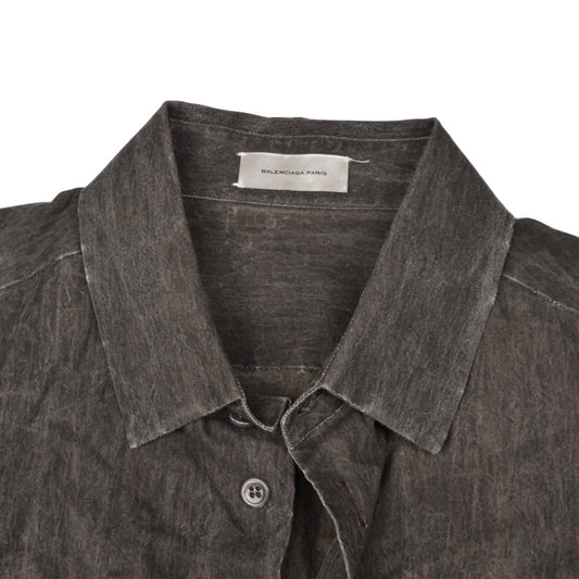 Balenciaga Paris Waxed Shirt Size 39 - Charcoal