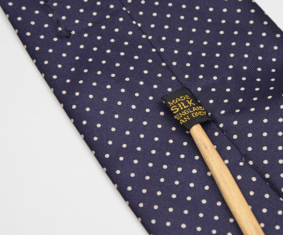 English Pin Dot Silk Tie - Blue