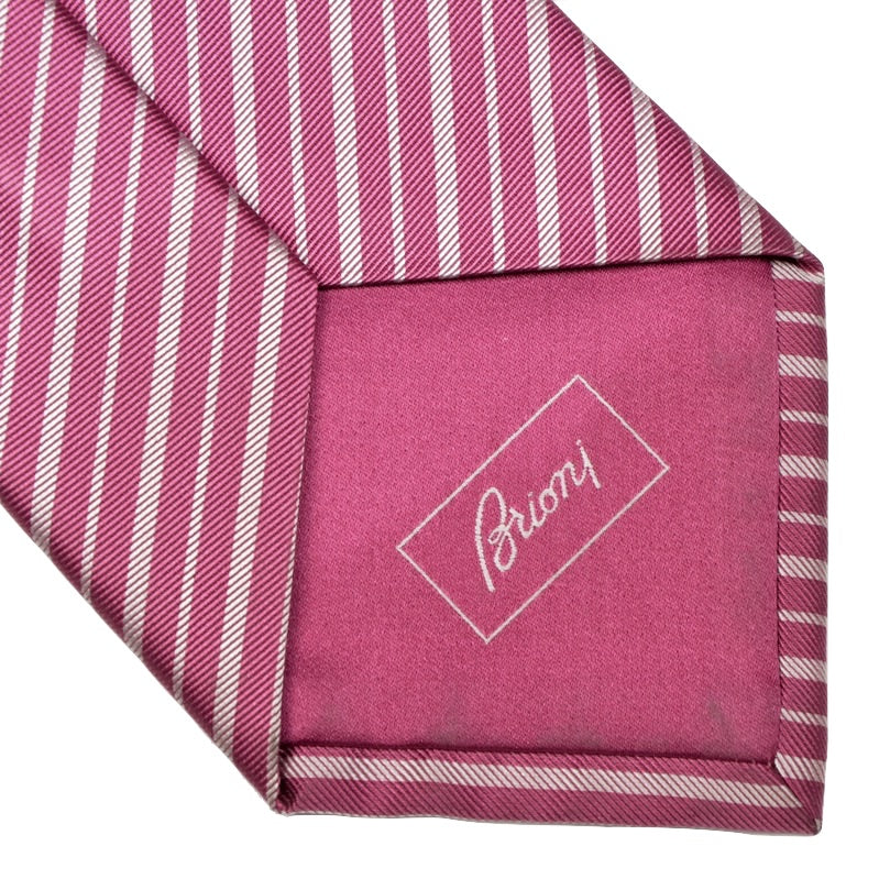 Brioni Striped Tie - Pink