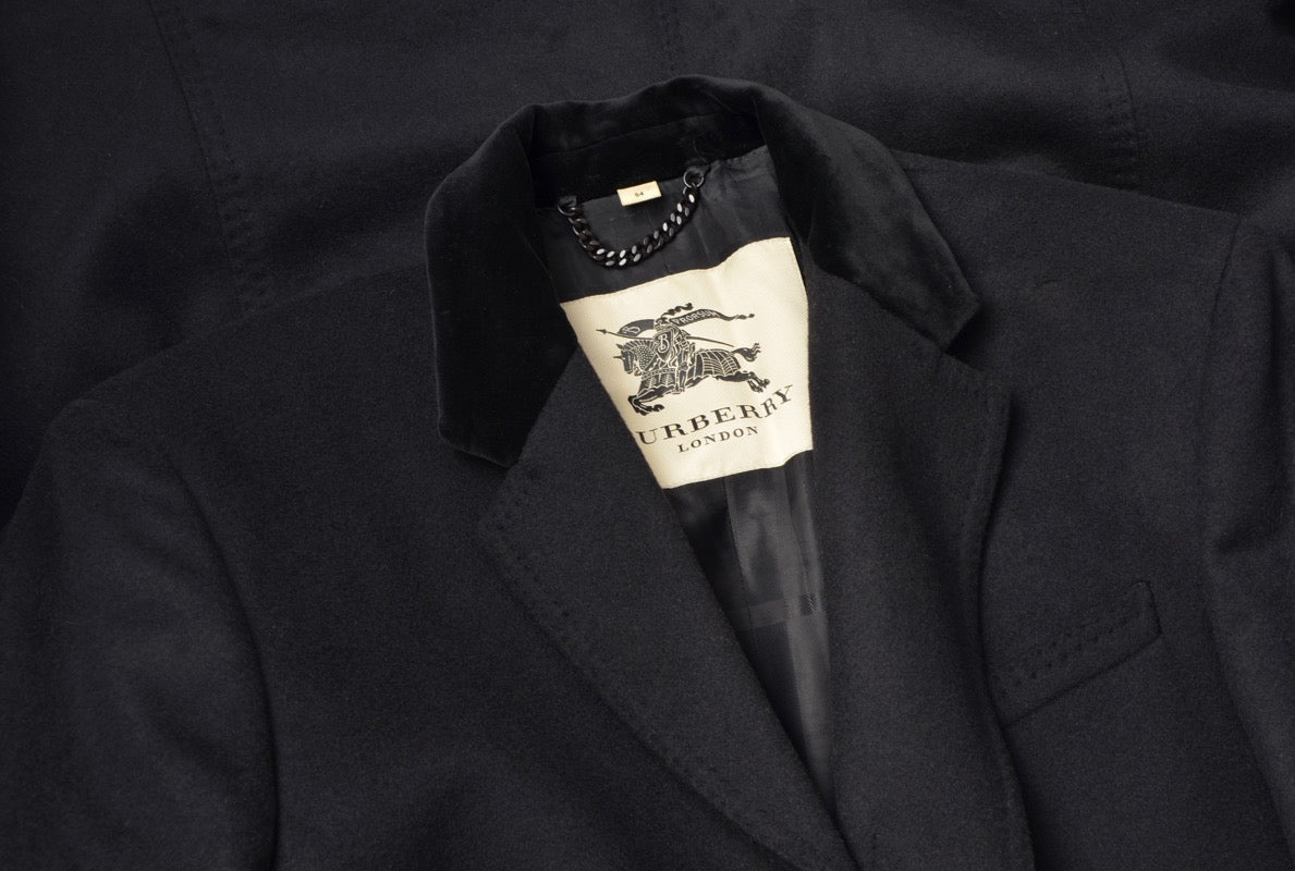 Burberry London Chesterfield-Mantel aus Wolle/Kaschmir Größe 54 - Schwarz