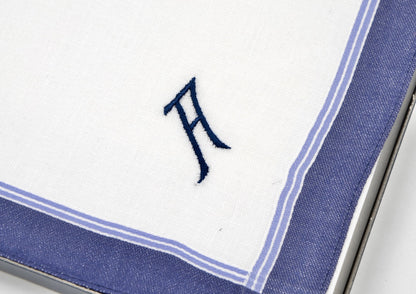 Monogrammed Cotton Handkerchiefs/Pocket Squares - A