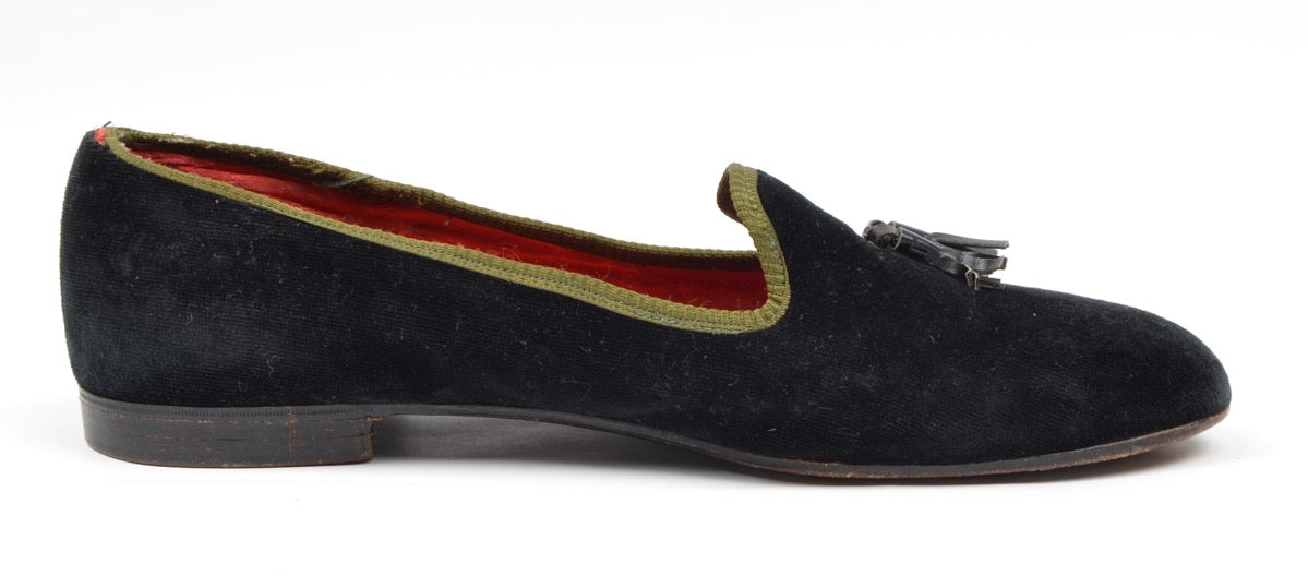 Turnbull &amp; Asser Slipper/Hausschuhe aus Samt Größe ca. 41,5 - Schwarz