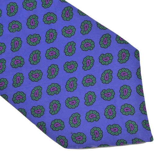 Charles Le Golf Paris Ancient Madder Silk Tie - Violet Paisley