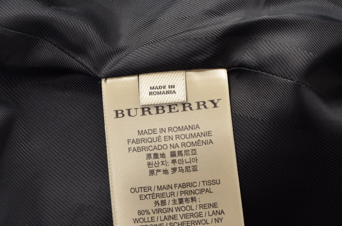 Burberry London Chesterfield-Mantel aus Wolle/Kaschmir Größe 54 - Schwarz