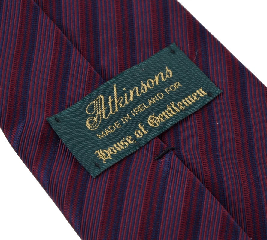 Atkinsons Striped Silk Tie - Purple